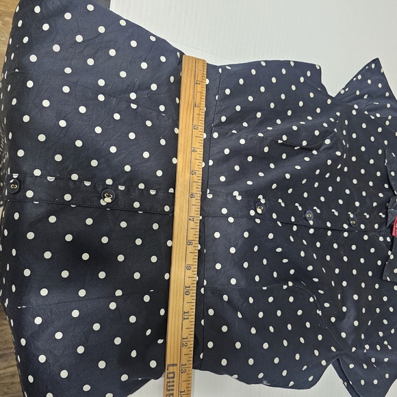 Merona Navy and White Polka Dot Midi Dress - Picture 5 of 9